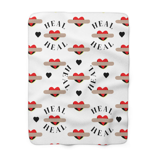 "HEAL" Cozy Sherpa Fleece Blanket
